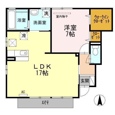 RAFFINE花棚(1LDK/1階)の間取り写真