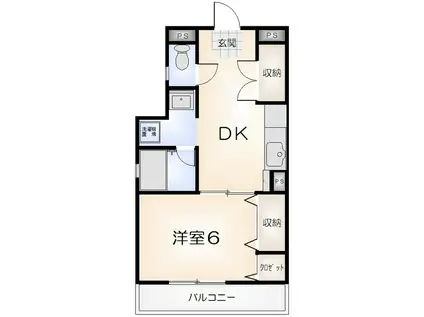 百田ハイツ(1DK/2階)の間取り写真