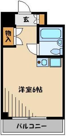 クラウンパレス与野本町(ワンルーム/4階)の間取り写真