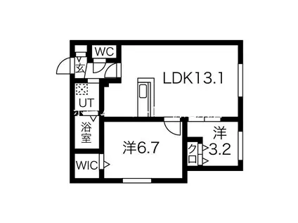 ラグナベルデ北9条(2LDK/1階)の間取り写真