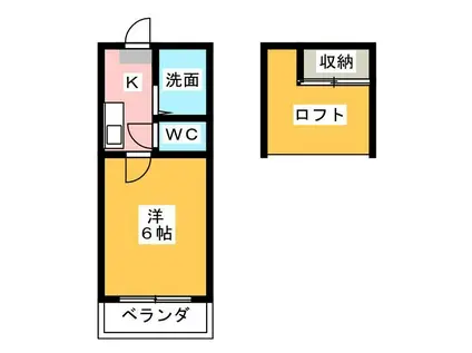 コンフォール瀬名(1K/2階)の間取り写真