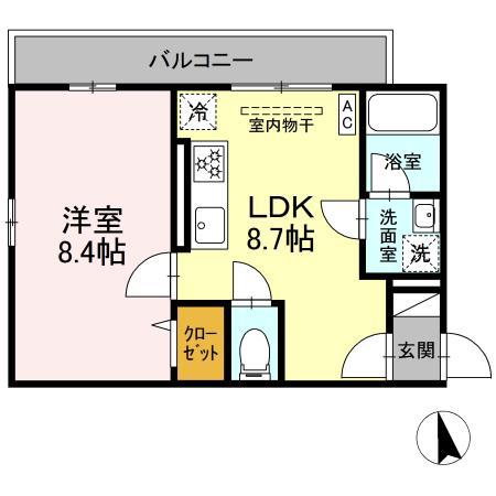マエストロ(1LDK/3階)の間取り写真
