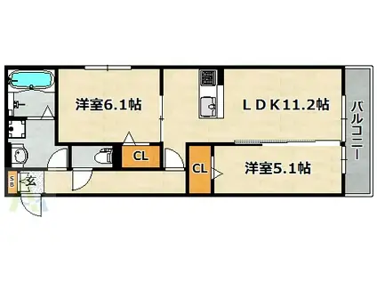 LICORICE A棟(2LDK/3階)の間取り写真