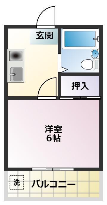 ユトリロ草間(1K/3階)の間取り写真