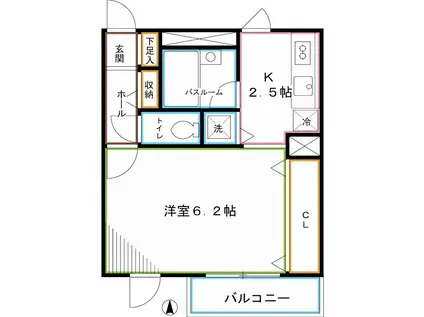 PINE GRANGE(1K/3階)の間取り写真