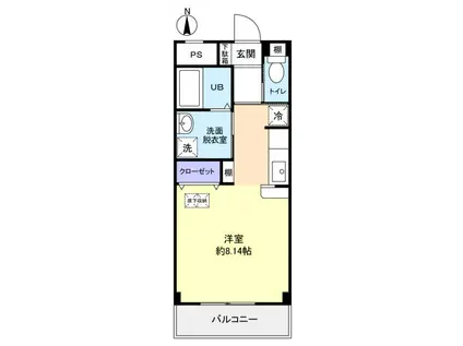 フラワー5号館(ワンルーム/1階)の間取り写真