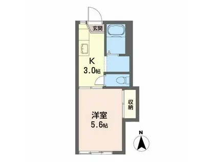 ライラックA(1K/2階)の間取り写真