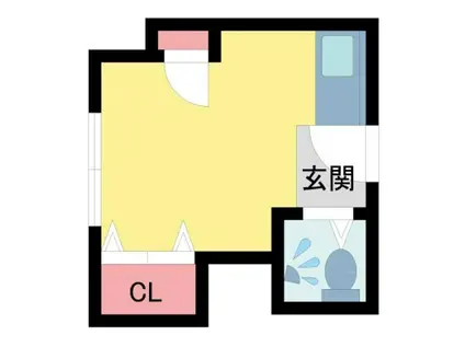 ゴーディ甲子園2番館(ワンルーム/1階)の間取り写真