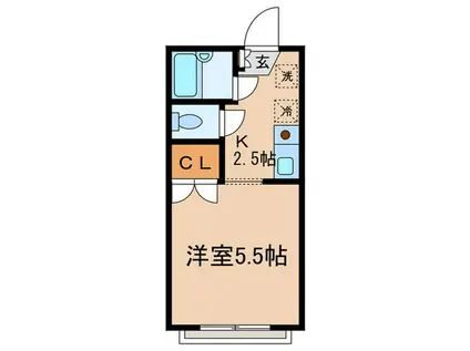 メゾンローレル(1K/2階)の間取り写真