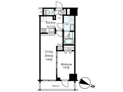 GENOVIA 王子神谷 SKYGARDEN(1LDK/6階)の間取り写真