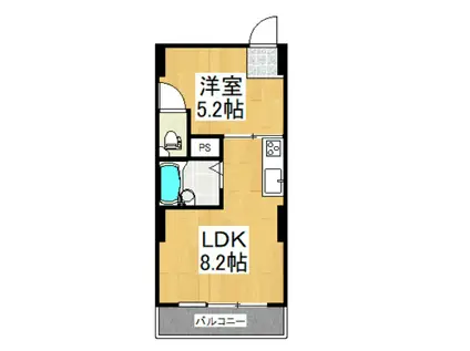 パール世田谷(1LDK/2階)の間取り写真