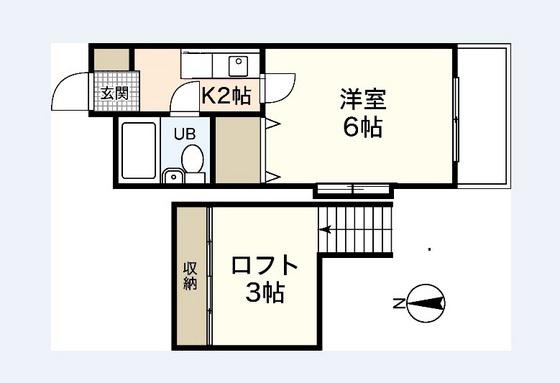 アクバー五日市(1K/1階)の間取り写真