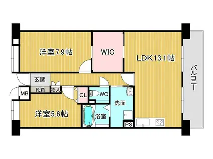 SOLASIA RESIDENCE池田(2LDK/1階)の間取り写真
