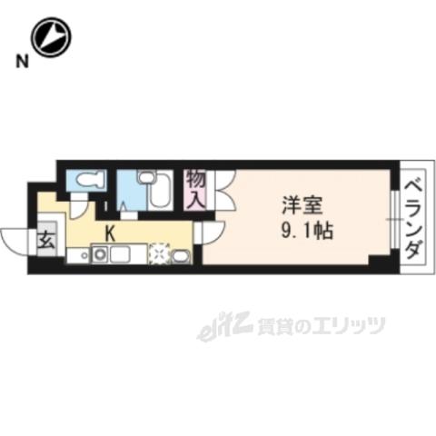 アートプラザ光(1K/2階)の間取り写真