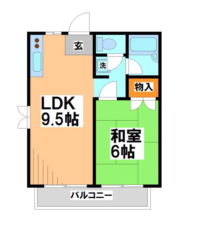 グレンアミニティーII(1LDK/2階)の間取り写真