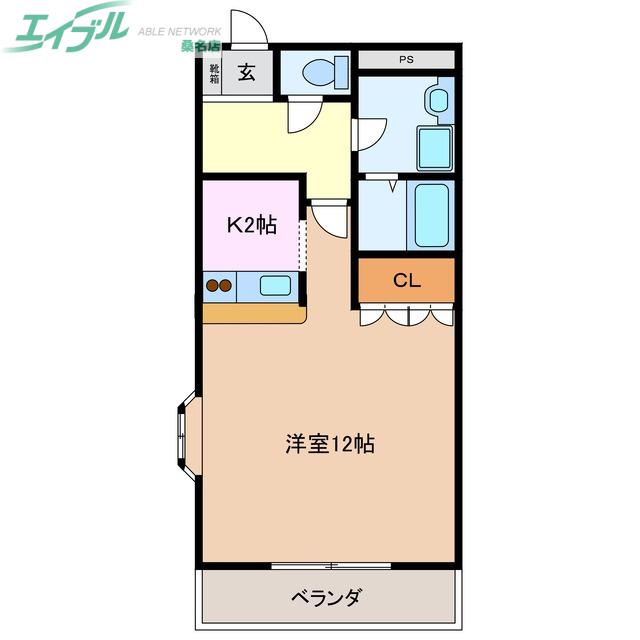 コンフォース(1K/1階)の間取り写真