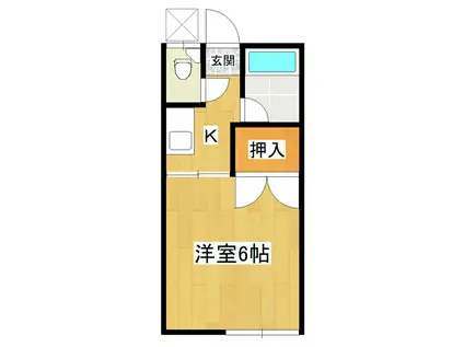 宮本ハイツ(1K/1階)の間取り写真