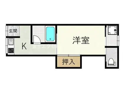 河内天美南アパート(2K/1階)の間取り写真