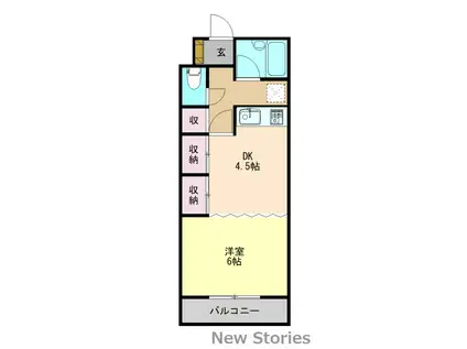 サザンコート住吉(1DK/5階)の間取り写真