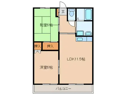 ビルドM(2LDK/2階)の間取り写真