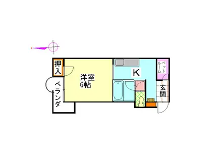 高畠196(1K/1階)の間取り写真