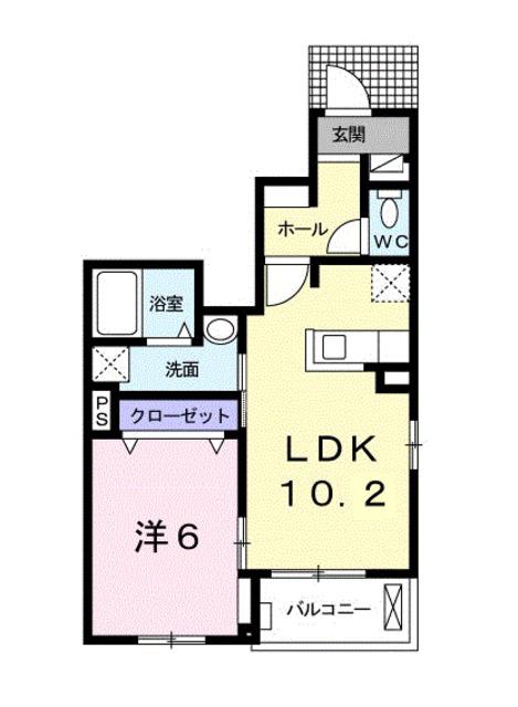 セイバリーブリーズ(1LDK/1階)の間取り写真