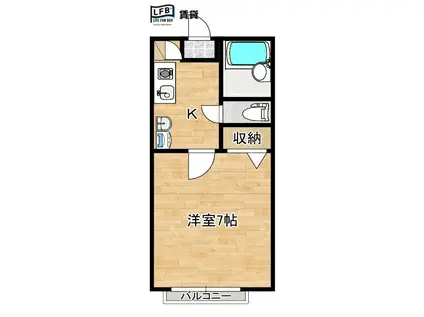 ラフォーレ泉(1K/1階)の間取り写真