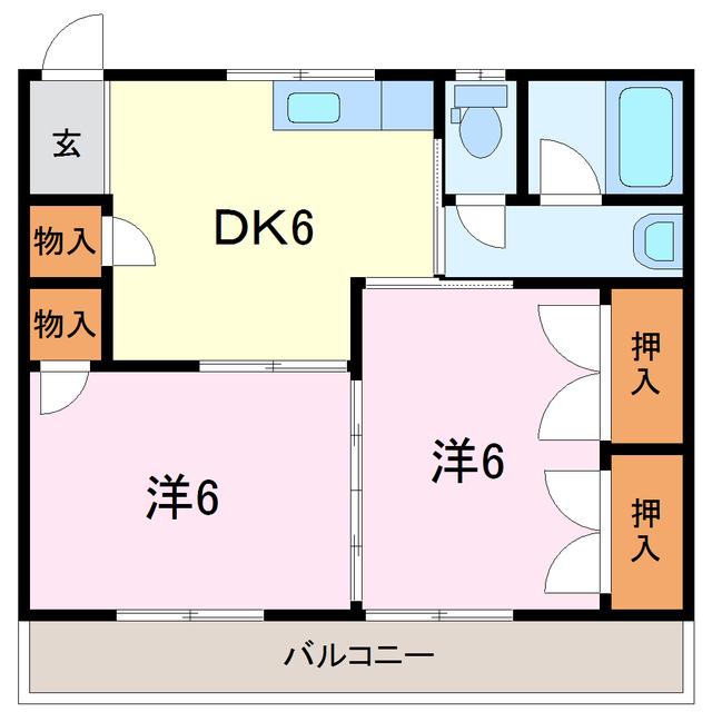 セガワハイツ(2K/2階)の間取り写真