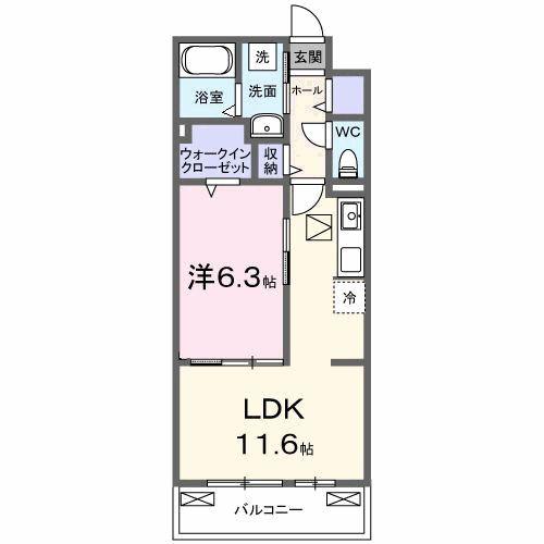 メゾン・ド・フロレゾン(1LDK/1階)の間取り写真