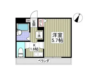 メゾンフェルミエ(1K/3階)の間取り写真