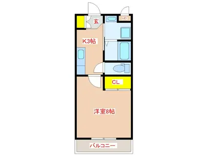 LE・LIEN(1K/1階)の間取り写真