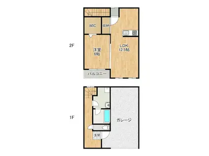 エアリス(1LDK/1階)の間取り写真