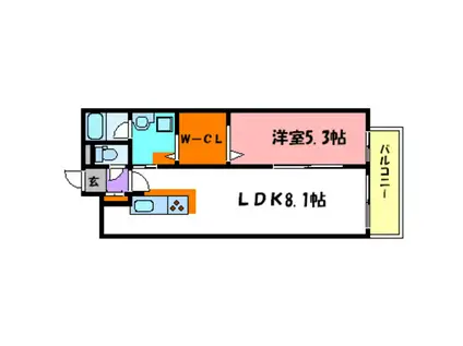 トスト明石(1LDK/3階)の間取り写真