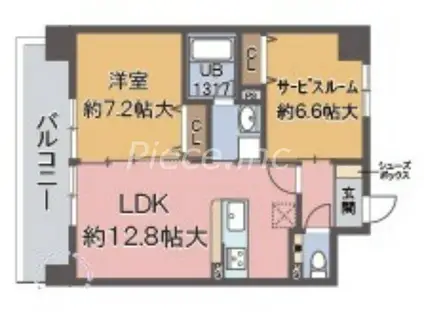 クラヴィエ西梅田(2LDK/1階)の間取り写真
