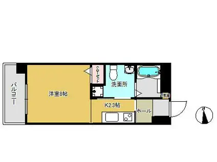 ハイグランデ矢上(1K/4階)の間取り写真