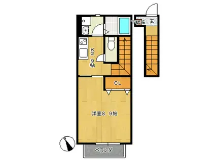 ARCE OJM(1K/2階)の間取り写真
