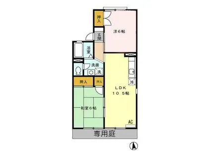 アムールビブレ C棟(2LDK/1階)の間取り写真