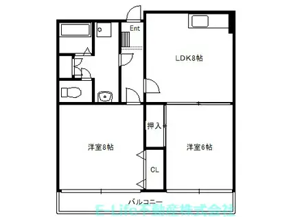 エスポワール楠(2LDK/3階)の間取り写真