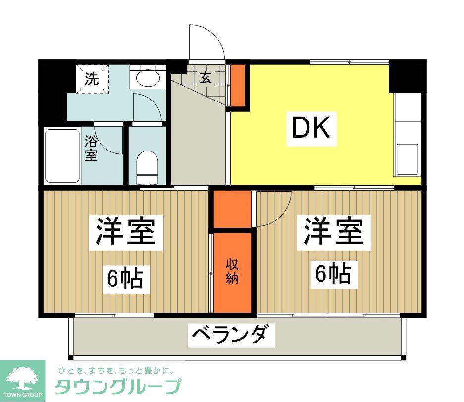 メゾン飛鳥(2LDK/1階)の間取り写真
