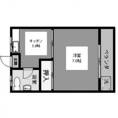 メゾン普天間(1K/3階)の間取り写真