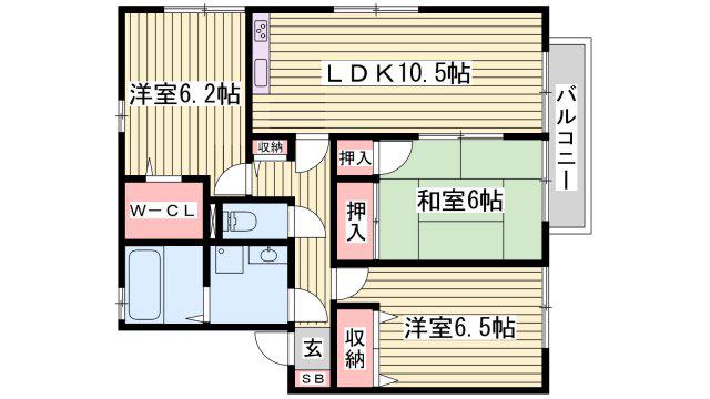 ファミール才(3LDK/2階)の間取り写真