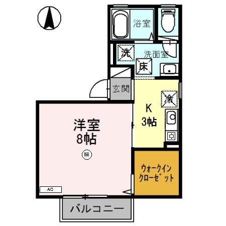 ロイヤルファミールII B棟(1K/1階)の間取り写真