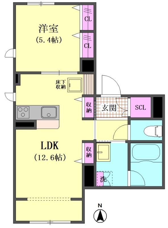 MAISON CRISTAL西大井(1LDK/1階)の間取り写真
