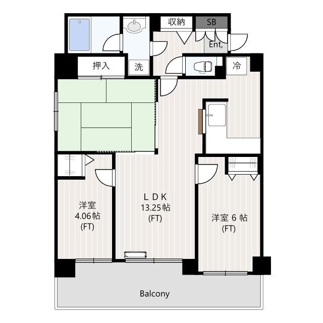 オーセンティックコート(3LDK/5階)の間取り写真