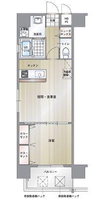 エンクレスト博多駅南II(1LDK/4階)の間取り写真