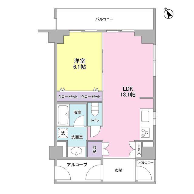 セントラル白楽(1LDK/3階)の間取り写真