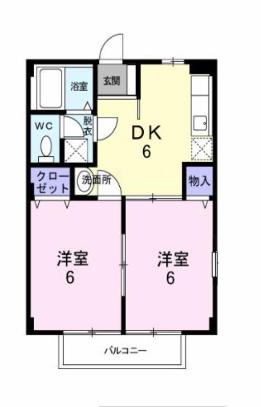 ファーストコアラ(2DK/2階)の間取り写真