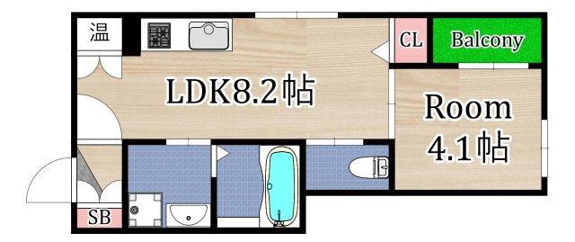 GLORIAHANATEN(1LDK/3階)の間取り写真