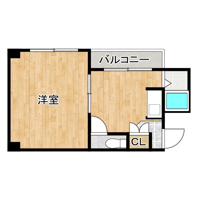 レナジア真田山(1K/2階)の間取り写真