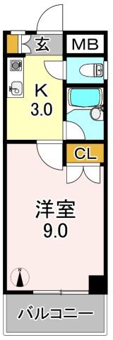えんだら50歩(1K/3階)の間取り写真